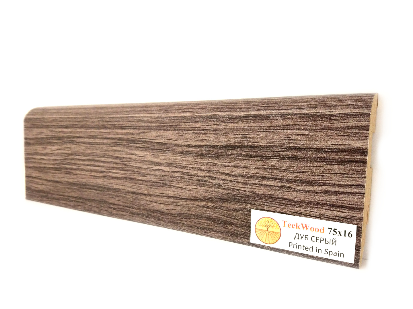 Плинтус МДФ ламинированный TeckWood Дуб Серый 2150×75×16